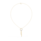 Yellow Gold Orbita Dual Drop Diamond Necklace
