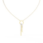 Yellow Gold Orbita Dual Drop Diamond Necklace