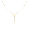 Yellow Gold Orbita Dual Drop Diamond Necklace