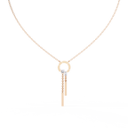Rose Gold Orbita Dual Drop Diamond Necklace