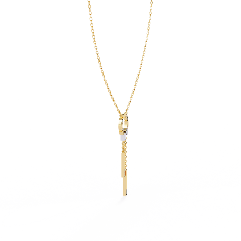 Yellow Gold Orbita Dual Drop Diamond Necklace