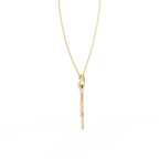 Yellow Gold Orbita Dual Drop Diamond Necklace