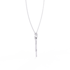 White Gold Circle & Dangling Bar Diamond Necklace
