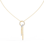 Yellow Gold Orbita Dual Drop Diamond Necklace