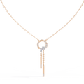 Rose Gold Orbita Dual Drop Diamond Necklace