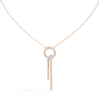 Rose Gold Orbita Dual Drop Diamond Necklace