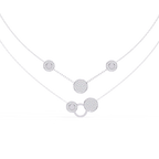 White Gold Layered Pavé Disc Diamond Necklace