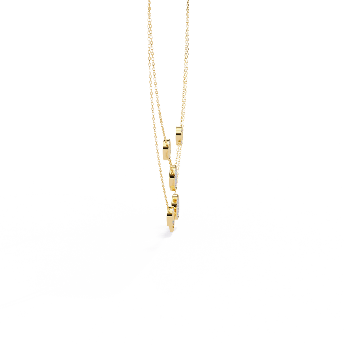 Yellow Gold Celeste Circle Layer Diamond Necklace
