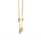 Yellow Gold Dewdrop Floating Diamond Necklace