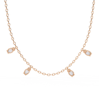 Rose Gold Dewdrop Floating Diamond Necklace