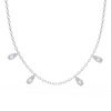 Four Bezel Set Oval Cut Natural Diamond Necklace
