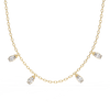 Four Bezel Set Oval Cut Natural Diamond Necklace