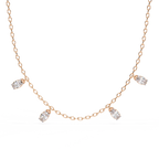 Rose Gold Dewdrop Floating Diamond Necklace
