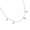 Four Bezel Set Oval Cut Natural Diamond Necklace