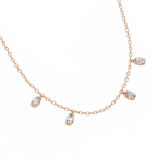 Rose Gold Dewdrop Floating Diamond Necklace