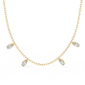 Yellow Gold Dewdrop Floating Diamond Necklace