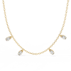 Yellow Gold Dewdrop Floating Diamond Necklace