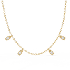 Yellow Gold Dewdrop Floating Diamond Necklace