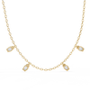 Four Bezel Set Oval Cut Natural Diamond Necklace
