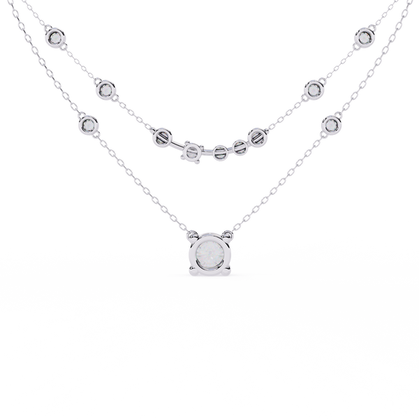 Round Gold Lab Grown Diamond Pendants