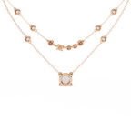 Rose Gold Lumina Solitaire Layer Diamond Necklace