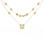 Yellow Gold Lumina Solitaire Layer Diamond Necklace