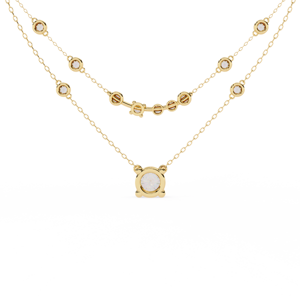 Round Gold Lab Grown Diamond Pendants