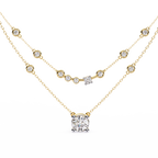 Yellow Gold Lumina Solitaire Layer Diamond Necklace