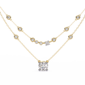 Yellow Gold Lumina Solitaire Layer Diamond Necklace