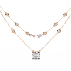 Rose Gold Lumina Solitaire Layer Diamond Necklace