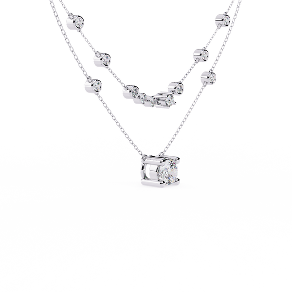 Round Gold Lab Grown Diamond Pendants