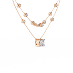 Rose Gold Lumina Solitaire Layer Diamond Necklace