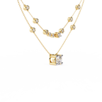 Yellow Gold Lumina Solitaire Layer Diamond Necklace