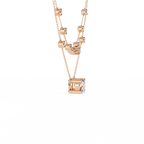 Rose Gold Lumina Solitaire Layer Diamond Necklace