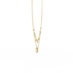 Yellow Gold Eternia Interlock Charm Diamond Necklace
