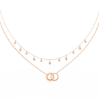 Rose Gold Eternia Interlock Charm Diamond Necklace