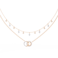 Rose Gold Eternia Interlock Charm Diamond Necklace