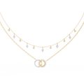 Yellow Gold Eternia Interlock Charm Diamond Necklace