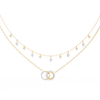 Yellow Gold Eternia Interlock Charm Diamond Necklace