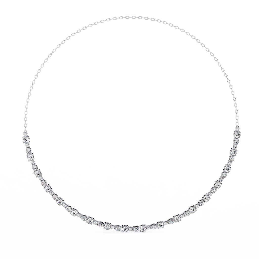 White Gold Graduated Riviera Diamond Necklace
