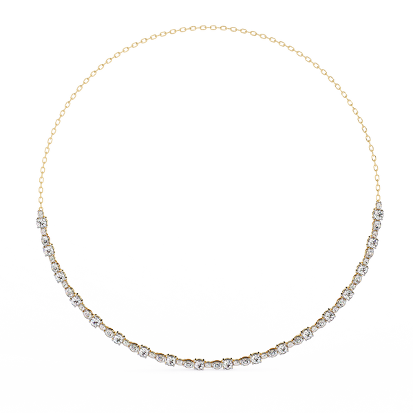 Yellow Gold Riviera Graduated Diamond Tennis Necklace