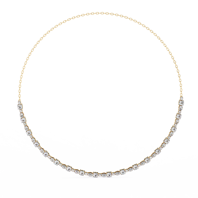 Classic Round and Oval Diamond Necklace