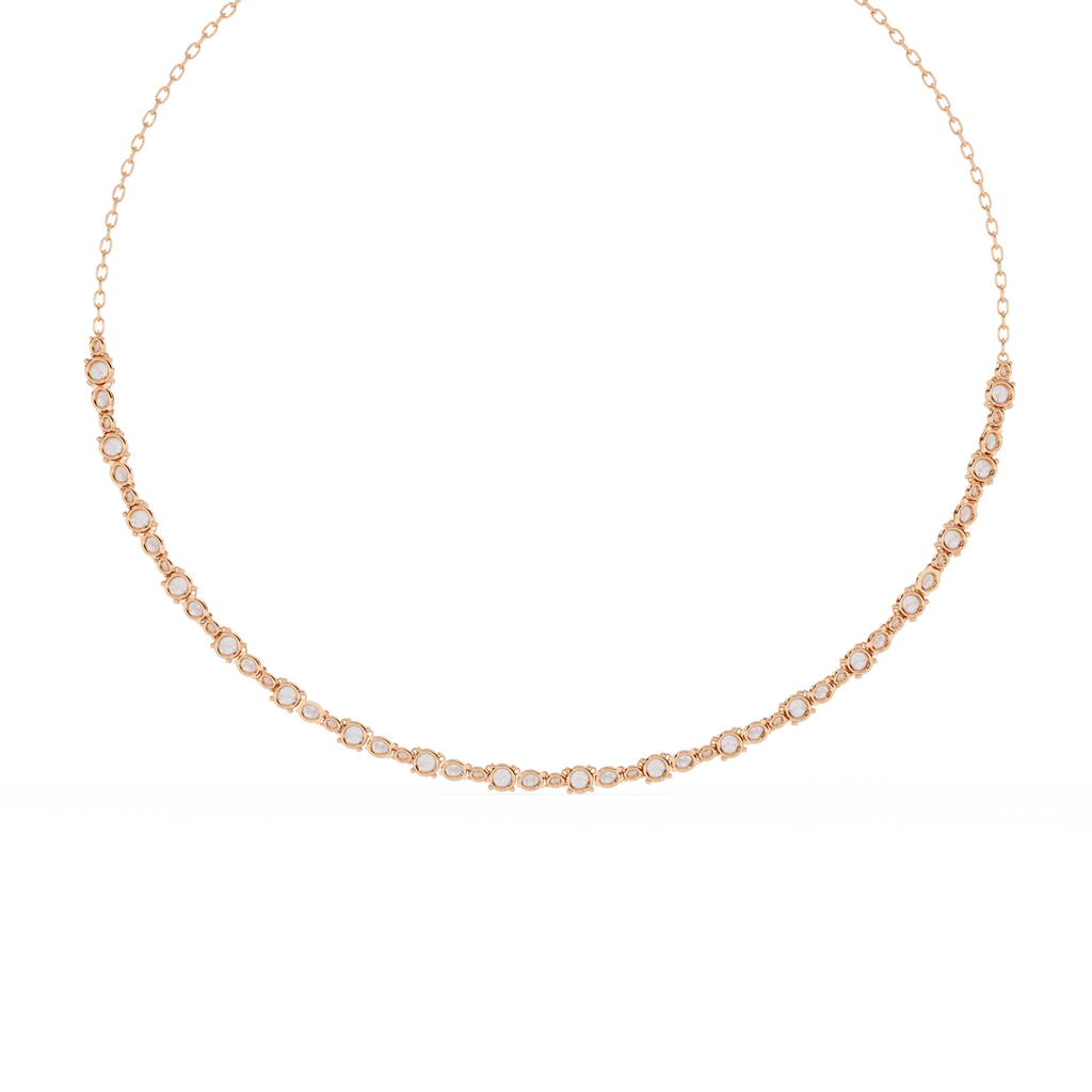 Rose Gold Riviera Graduated Diamond Tennis Necklace