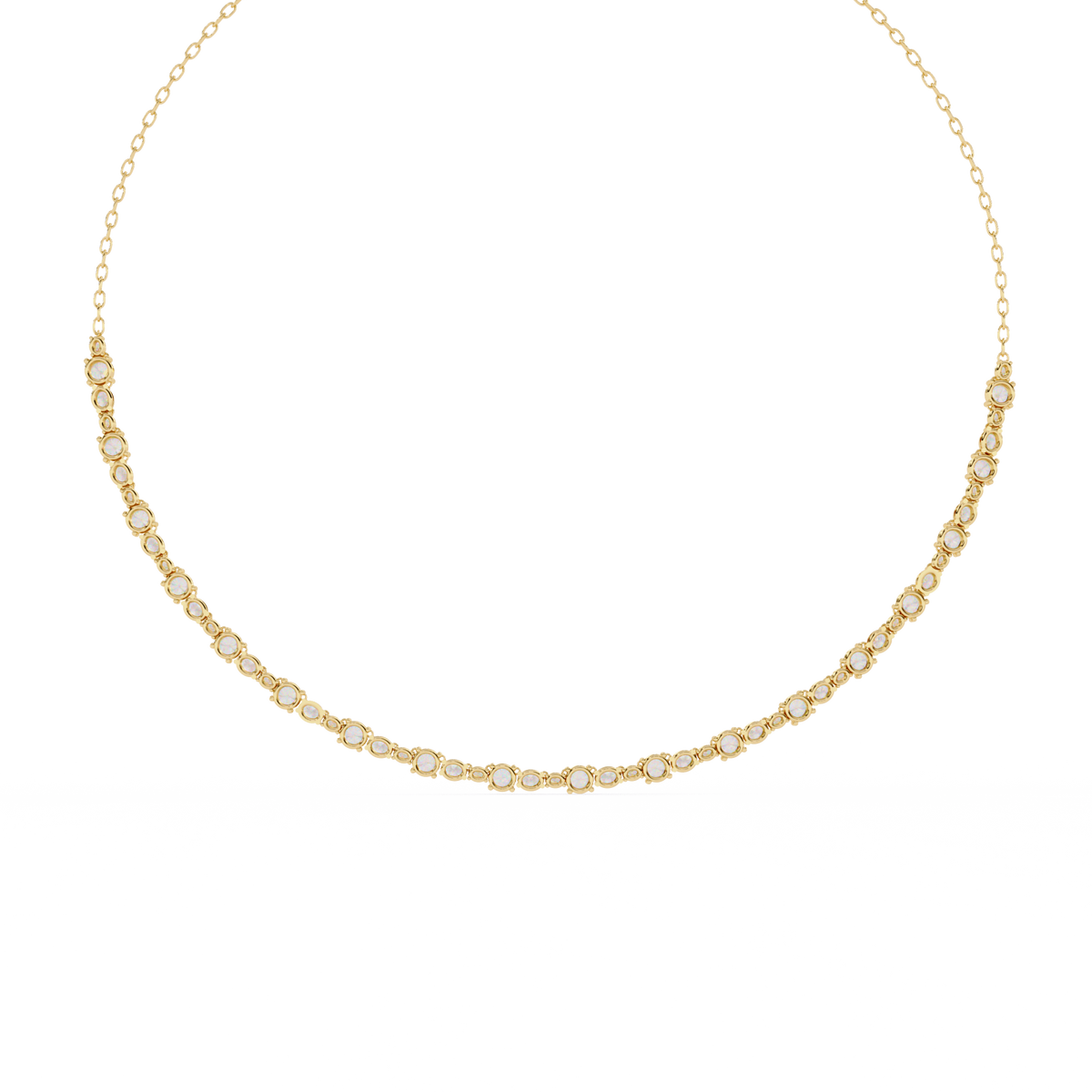 Classic Round and Oval Diamond Necklace