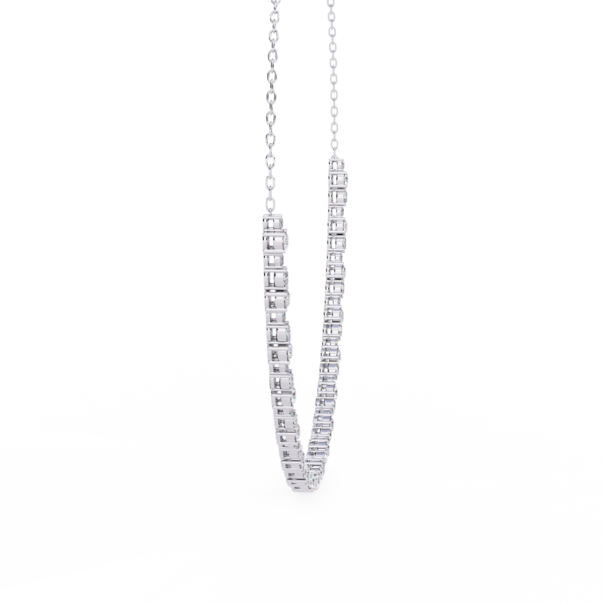 Classic Round and Oval Diamond Necklace