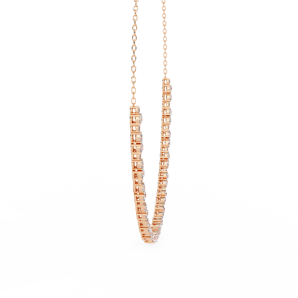 Rose Gold Riviera Graduated Diamond Tennis Necklace