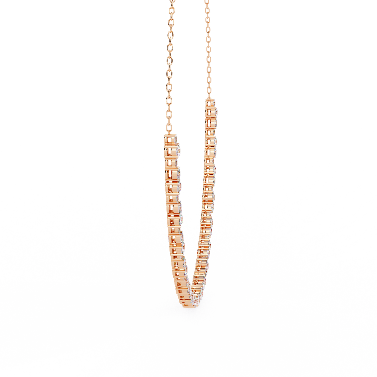 Classic Round and Oval Diamond Necklace