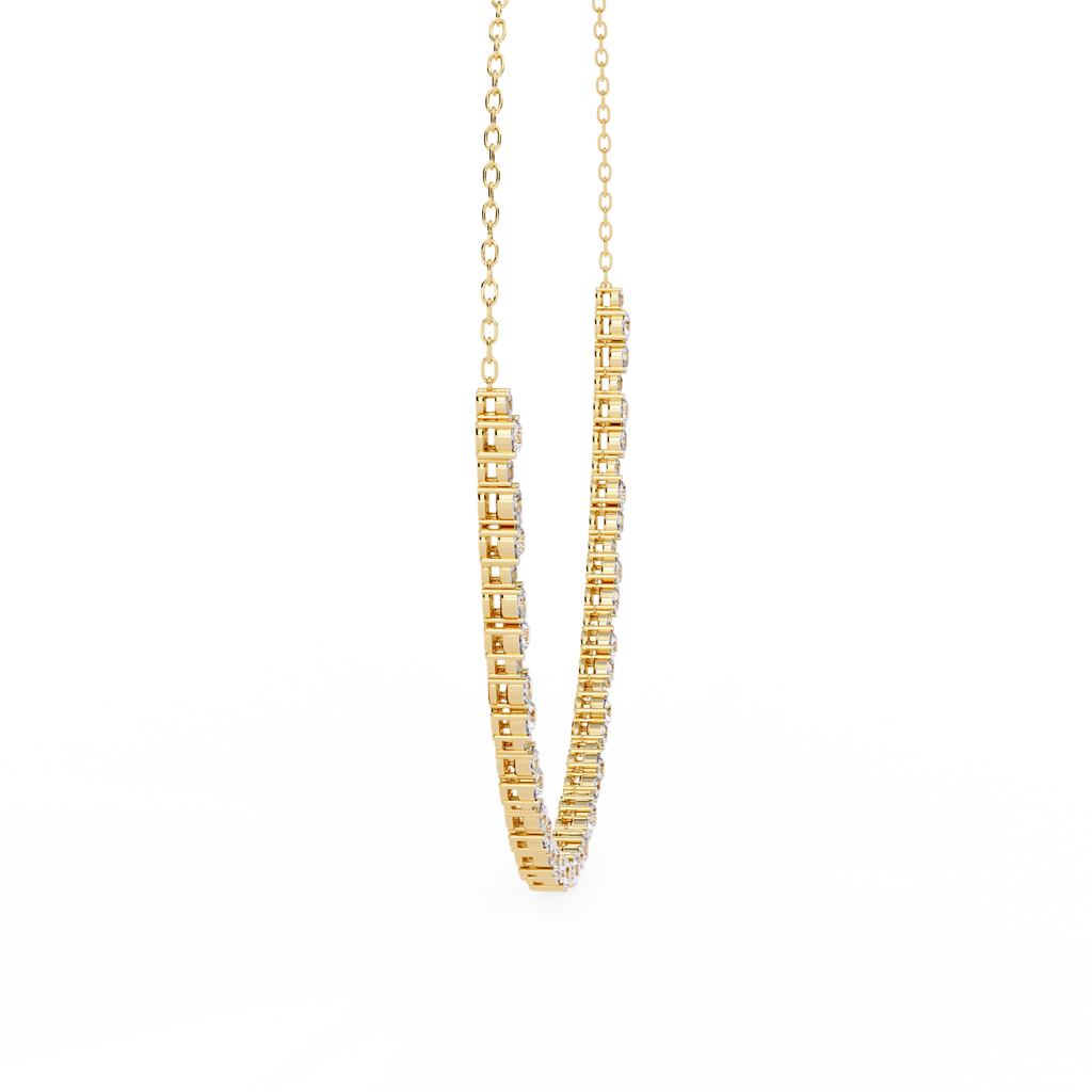 Classic Round and Oval Diamond Necklace
