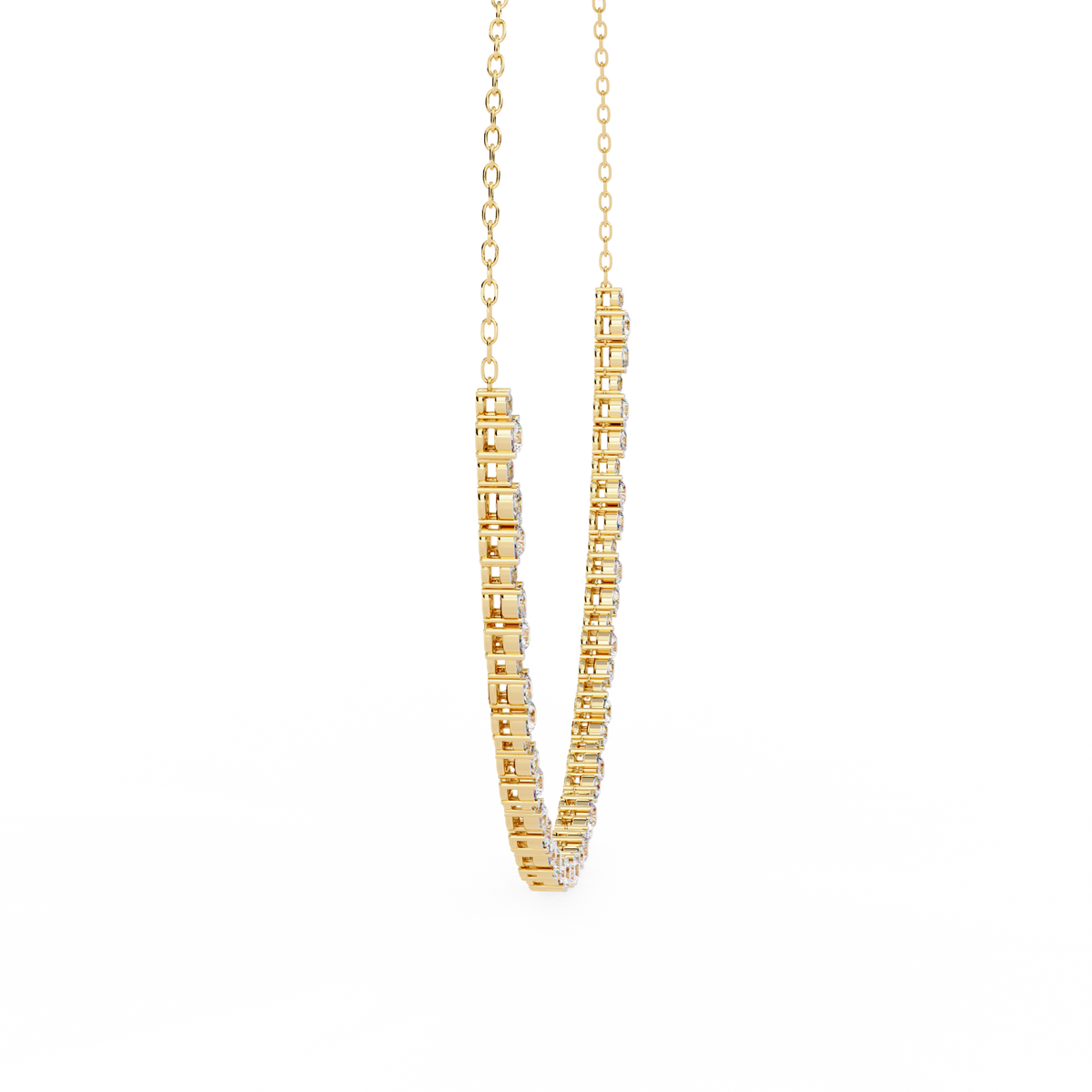 Classic Round and Oval Diamond Necklace