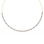 Yellow Gold Riviera Graduated Diamond Tennis Necklace